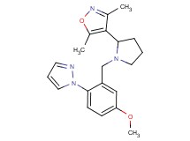 4-{1-[5-methoxy-2-(1H-pyrazol-1-yl)benzyl]pyrrolidin-2-yl}-3,5-dimethylisoxazole