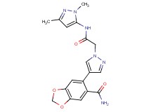 6-(1-{2-[(1,3-dimethyl-1H-pyrazol-5-yl)amino]-2-oxoethyl}-1H-pyrazol-4-yl)-1,3-benzodioxole-5-carboxamide