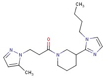 3-(1-butyl-1H-imidazol-2-yl)-1-[3-(5-methyl-1H-pyrazol-1-yl)propanoyl]piperidine