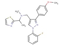 N-{[1-(2-fluorophenyl)-3-(4-methoxyphenyl)-1H-pyrazol-4-yl]methyl}-N-methyl-1-(1,3-thiazol-2-yl)ethanamine