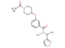 3-{[1-(cyclopropylcarbonyl)-4-piperidinyl]oxy}-N-[1-(3-isoxazolyl)ethyl]-N-methylbenzamide