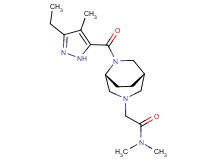 2-{(1S*,5R*)-6-[(3-ethyl-4-methyl-1H-pyrazol-5-yl)carbonyl]-3,6-diazabicyclo[3.2.2]non-3-yl}-N,N-dimethylacetamide