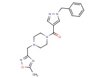 1-[(1-benzyl-1H-pyrazol-4-yl)carbonyl]-4-[(5-methyl-1,2,4-oxadiazol-3-yl)methyl]piperazine