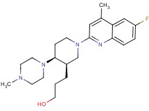 3-[(3R*,4S*)-1-(6-fluoro-4-methylquinolin-2-yl)-4-(4-methylpiperazin-1-yl)piperidin-3-yl]propan-1-ol