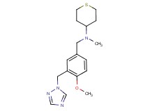 N-[4-methoxy-3-(1H-1,2,4-triazol-1-ylmethyl)benzyl]-N-methyltetrahydro-2H-thiopyran-4-amine