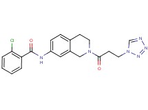 2-chloro-N-{2-[3-(1H-tetrazol-1-yl)propanoyl]-1,2,3,4-tetrahydro-7-isoquinolinyl}benzamide