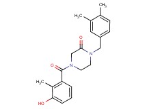 1-(3,4-dimethylbenzyl)-4-(3-hydroxy-2-methylbenzoyl)-2-piperazinone