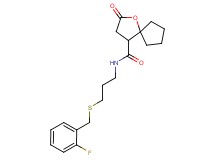 N-{3-[(2-fluorobenzyl)thio]propyl}-2-oxo-1-oxaspiro[4.4]nonane-4-carboxamide