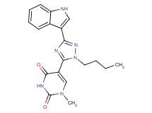5-[1-butyl-3-(1H-indol-3-yl)-1H-1,2,4-triazol-5-yl]-1-methylpyrimidine-2,4(1H,3H)-dione