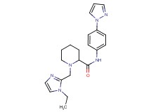 1-[(1-ethyl-1H-imidazol-2-yl)methyl]-N-[4-(1H-pyrazol-1-yl)phenyl]-2-piperidinecarboxamide