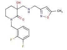1-(2,3-difluorobenzyl)-3-hydroxy-3-({[(5-methyl-3-isoxazolyl)methyl]amino}methyl)-2-piperidinone