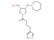 {(3R*,4R*)-4-(1-azepanylmethyl)-1-[4-(1H-pyrazol-4-yl)butanoyl]-3-pyrrolidinyl}methanol