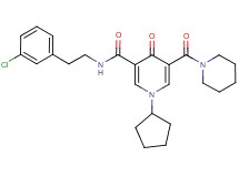 N-[2-(3-chlorophenyl)ethyl]-1-cyclopentyl-4-oxo-5-(1-piperidinylcarbonyl)-1,4-dihydro-3-pyridinecarboxamide