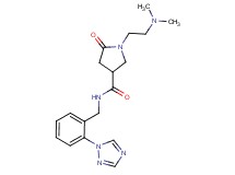 1-[2-(dimethylamino)ethyl]-5-oxo-N-[2-(1H-1,2,4-triazol-1-yl)benzyl]-3-pyrrolidinecarboxamide