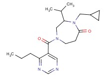 4-(cyclopropylmethyl)-3-isopropyl-1-[(4-propyl-5-pyrimidinyl)carbonyl]-1,4-diazepan-5-one
