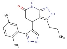 4-[3-(2,5-dimethylphenyl)-1H-pyrazol-4-yl]-3-propyl-2,4,5,7-tetrahydro-6H-pyrazolo[3,4-b]pyridin-6-one