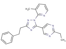 2-ethyl-5-[1-(3-methylpyridin-2-yl)-3-(2-phenylethyl)-1H-1,2,4-triazol-5-yl]pyrimidine