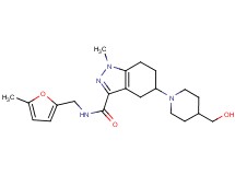 5-[4-(hydroxymethyl)-1-piperidinyl]-1-methyl-N-[(5-methyl-2-furyl)methyl]-4,5,6,7-tetrahydro-1H-indazole-3-carboxamide