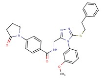 N-({4-(3-methoxyphenyl)-5-[(2-phenylethyl)thio]-4H-1,2,4-triazol-3-yl}methyl)-4-(2-oxo-1-pyrrolidinyl)benzamide