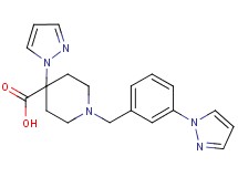 4-(1H-pyrazol-1-yl)-1-[3-(1H-pyrazol-1-yl)benzyl]piperidine-4-carboxylic acid
