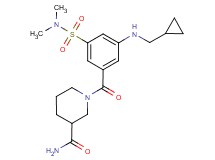 1-{3-[(cyclopropylmethyl)amino]-5-[(dimethylamino)sulfonyl]benzoyl}-3-piperidinecarboxamide