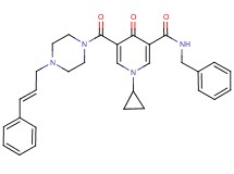 N-benzyl-1-cyclopropyl-4-oxo-5-({4-[(2E)-3-phenyl-2-propen-1-yl]-1-piperazinyl}carbonyl)-1,4-dihydro-3-pyridinecarboxamide