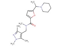 N-methyl-5-(1-piperidin-1-ylethyl)-N-[(1,3,5-trimethyl-1H-pyrazol-4-yl)methyl]-2-furamide