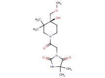 3-{2-[(4S)-4-hydroxy-4-(methoxymethyl)-3,3-dimethyl-1-piperidinyl]-2-oxoethyl}-5,5-dimethyl-2,4-imidazolidinedione