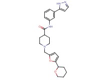 N-[3-(1H-pyrazol-5-yl)phenyl]-1-{[5-(tetrahydro-2H-pyran-2-yl)-2-furyl]methyl}-4-piperidinecarboxamide