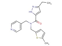 3-ethyl-N-[(5-methyl-2-thienyl)methyl]-N-(pyridin-4-ylmethyl)-1H-pyrazole-5-carboxamide