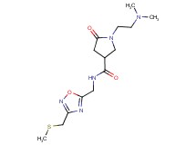 1-[2-(dimethylamino)ethyl]-N-({3-[(methylthio)methyl]-1,2,4-oxadiazol-5-yl}methyl)-5-oxo-3-pyrrolidinecarboxamide