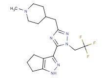 3-[3-[(1-methylpiperidin-4-yl)methyl]-1-(2,2,2-trifluoroethyl)-1H-1,2,4-triazol-5-yl]-1,4,5,6-tetrahydrocyclopenta[c]pyrazole