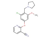 2-[3-chloro-5-methoxy-4-(pyrrolidin-1-ylmethyl)phenoxy]nicotinonitrile