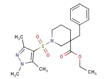 ethyl 3-benzyl-1-[(1,3,5-trimethyl-1H-pyrazol-4-yl)sulfonyl]-3-piperidinecarboxylate