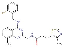 N-({4-[(2-fluorobenzyl)amino]-8-methyl-2-quinazolinyl}methyl)-3-(4-methyl-1,3-thiazol-5-yl)propanamide