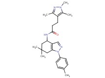 N-[6,6-dimethyl-1-(4-methylphenyl)-4,5,6,7-tetrahydro-1H-indazol-4-yl]-3-(1,3,5-trimethyl-1H-pyrazol-4-yl)propanamide