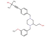 4-(4-{[3-(2-hydroxyethyl)-4-(3-methoxybenzyl)-1-piperazinyl]methyl}phenyl)-2-methyl-3-butyn-2-ol