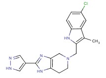 5-[(5-chloro-3-methyl-1H-indol-2-yl)methyl]-2-(1H-pyrazol-4-yl)-4,5,6,7-tetrahydro-1H-imidazo[4,5-c]pyridine