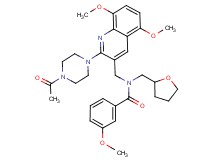 N-{[2-(4-acetyl-1-piperazinyl)-5,8-dimethoxy-3-quinolinyl]methyl}-3-methoxy-N-(tetrahydro-2-furanylmethyl)benzamide