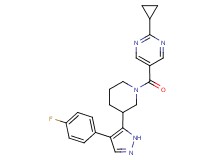 2-cyclopropyl-5-({3-[4-(4-fluorophenyl)-1H-pyrazol-5-yl]piperidin-1-yl}carbonyl)pyrimidine