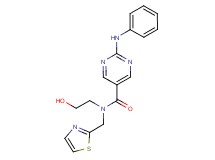 2-anilino-N-(2-hydroxyethyl)-N-(1,3-thiazol-2-ylmethyl)-5-pyrimidinecarboxamide