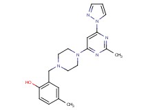 4-methyl-2-({4-[2-methyl-6-(1H-pyrazol-1-yl)pyrimidin-4-yl]piperazin-1-yl}methyl)phenol