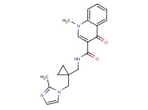 1-methyl-N-({1-[(2-methyl-1H-imidazol-1-yl)methyl]cyclopropyl}methyl)-4-oxo-1,4-dihydroquinoline-3-carboxamide
