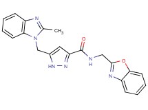 N-(1,3-benzoxazol-2-ylmethyl)-5-[(2-methyl-1H-benzimidazol-1-yl)methyl]-1H-pyrazole-3-carboxamide