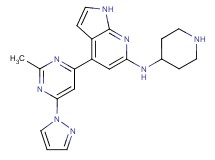 4-[2-methyl-6-(1H-pyrazol-1-yl)-4-pyrimidinyl]-N-4-piperidinyl-1H-pyrrolo[2,3-b]pyridin-6-amine hydrochloride