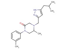 4-[(5-isobutyl-1H-pyrazol-3-yl)methyl]-5-methyl-1-(3-methylphenyl)-2-piperazinone