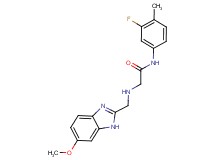 N-(3-fluoro-4-methylphenyl)-2-{[(6-methoxy-1H-benzimidazol-2-yl)methyl]amino}acetamide