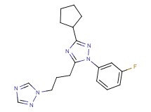 3-cyclopentyl-1-(3-fluorophenyl)-5-[3-(1H-1,2,4-triazol-1-yl)propyl]-1H-1,2,4-triazole