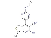 2-amino-4-[2-(ethylamino)pyrimidin-5-yl]-7-methyl-5,7-dihydrothieno[3,4-b]pyridine-3-carbonitrile