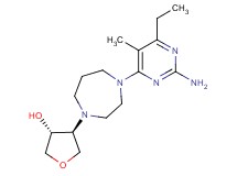 (3R*,4S*)-4-[4-(2-amino-6-ethyl-5-methylpyrimidin-4-yl)-1,4-diazepan-1-yl]tetrahydrofuran-3-ol